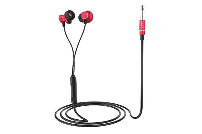 Наушники вакуумные проводные HOCO M44 Magic sound wired earphones with microphone (красный)