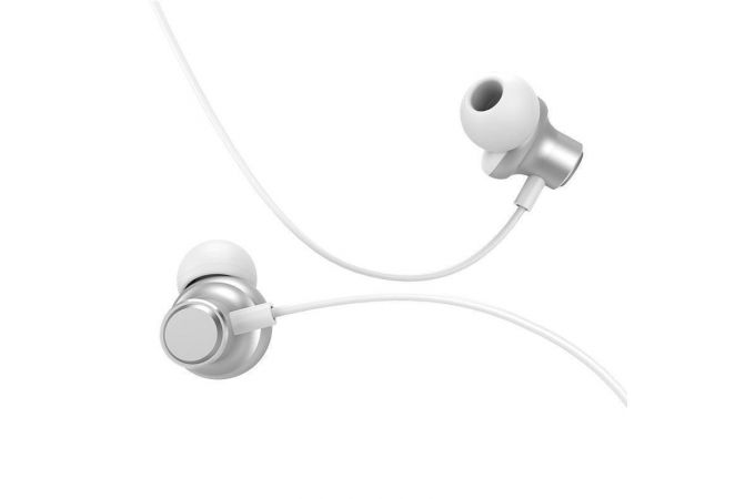Наушники вакуумные проводные HOCO M44 Magic sound wired earphones with microphone (серебристый)