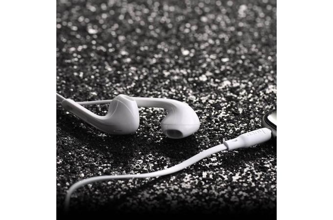 Наушники вакуумные проводные HOCO M39 Rhyme sound earphones with microphone (белый)