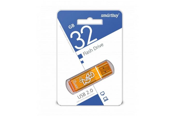 Флешка USB 2.0 Smartbuy 32GB Glossy series Orange (SB32GBGS-Or)