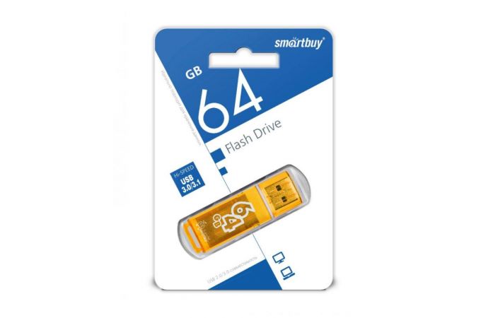 Флешка USB 2.0 Smartbuy 64GB Glossy series Orange (SB64GBGS-Or)