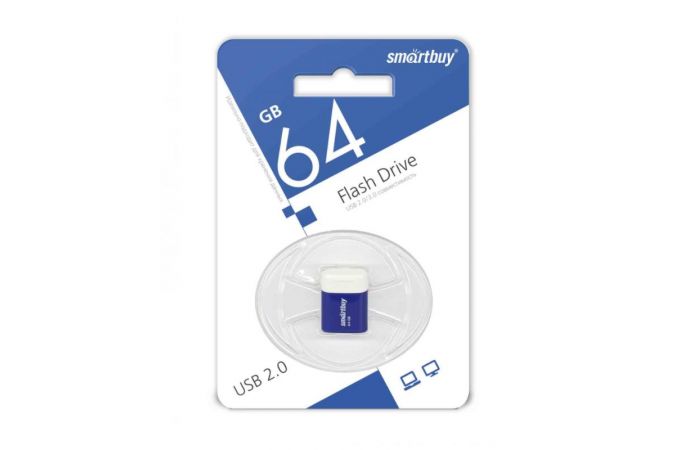 Флешка USB 2.0 Smartbuy 64GB LARA Blue (SB64GBLARA-B)