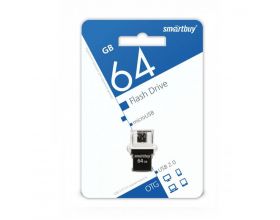 Флешка USB 2.0 Smartbuy 64GB OTG POKO series Black (SB64GBPO-K)