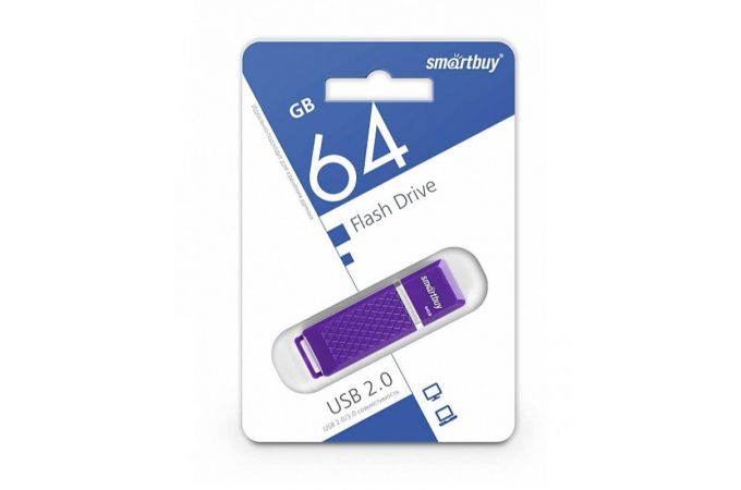 Флешка USB 2.0 Smartbuy 64GB Quartz series Violet (SB64GBQZ-V)
