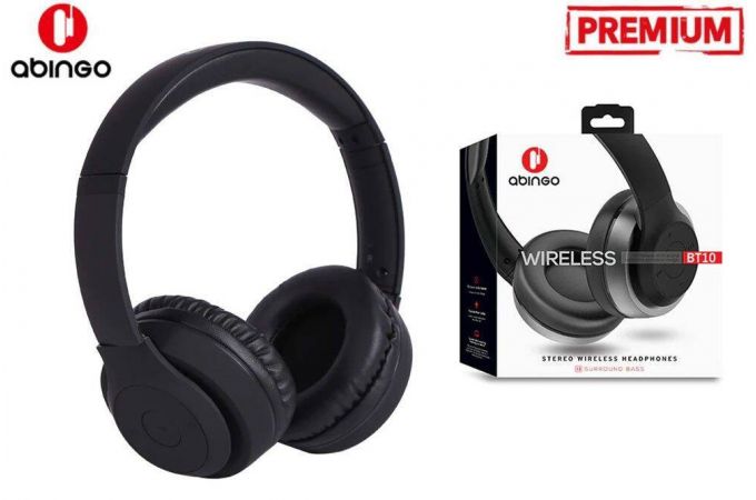 Наушники мониторные беспроводные ABINGO Wireless Headphone BT10 Black