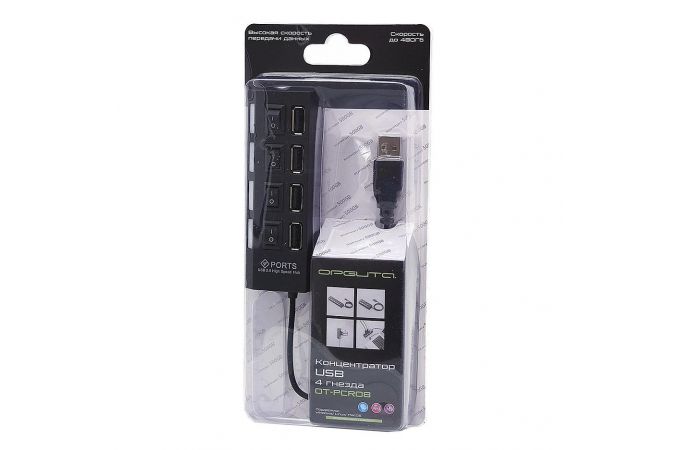 Разветвитель USB HUB Орбита OT-PCR08 USB 2.0 (4 USB)