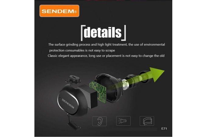 Bluetooth гарнитура SENDEM E71 (черный)