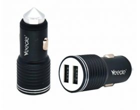 Автомобильное зарядное устройство АЗУ 2USB VEECLE KY-C08A (5B,2400mA) (черный)