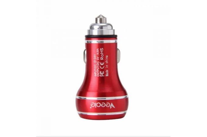 Автомобильное зарядное устройство АЗУ USB VEECLE KY-C17 (5B,3400mA) (красный)