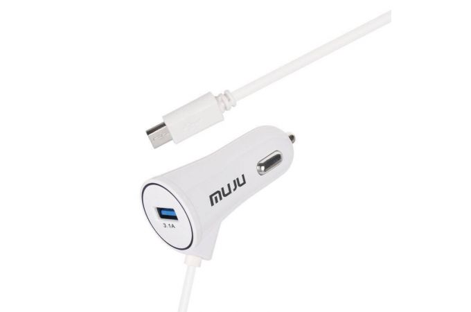Автомобильное зарядное устройство АЗУ USB + кабель Type-C MUJU MJ-C09 (5B,3100mA) (белый)