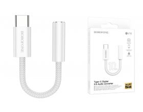 Адаптер для проводной гарнитуры c 3.5 мм на Type-C BOROFONE BV15 (серебристый)