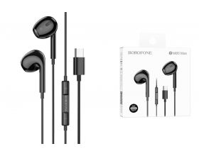 Наушники вакуумные проводные BOROFONE BM80 MAX Gorgeous штекер Type-C ( черный)