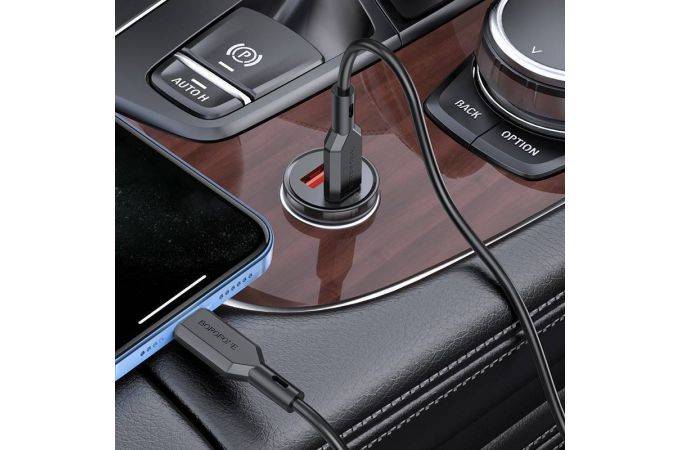 Автомобильное зарядное устройство АЗУ USB + Type-С + кабель Lightning Borofone BZ18A PD20W + QC3.0 (черный)