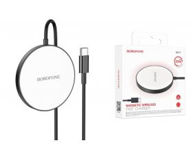 Беспроводное зарядное устройство BOROFONE BQ17 магнит + QC3.0 (черный)