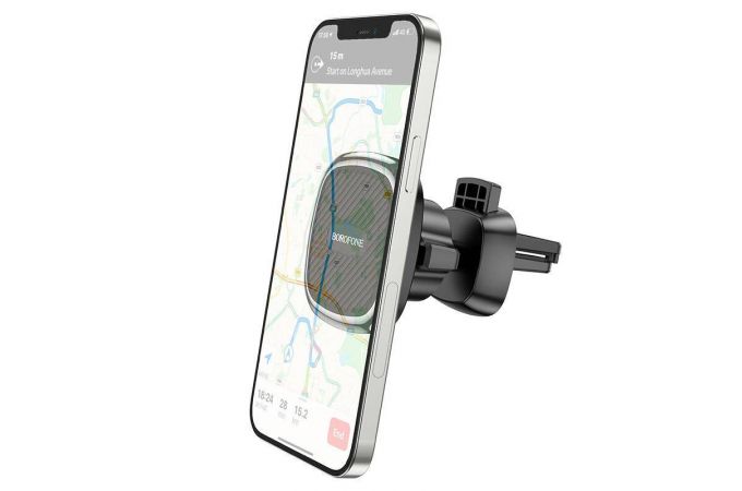 Держатель автомобильный для телефона BOROFONE BH67  в решетку воздуховода черный