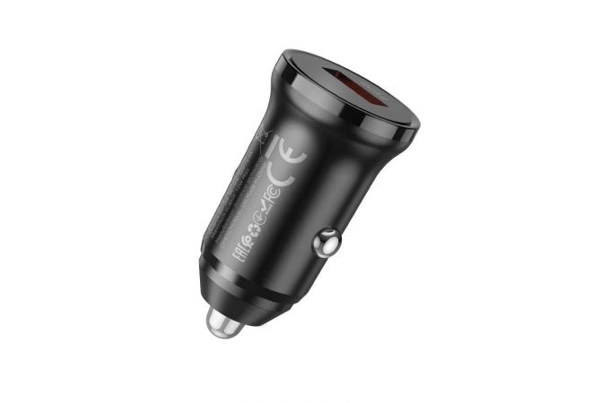 Автомобильное зарядное устройство АЗУ USB BOROFONE BZ18 power single port (один порт)QC3.0 (черный)