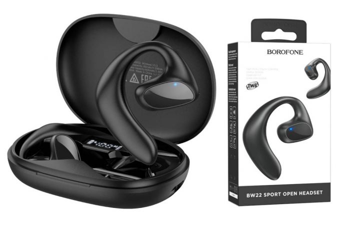 Наушники вакуумные беспроводные BOROFONE BW22 Dawn air conduction wireless headset Bluetooth (черный)