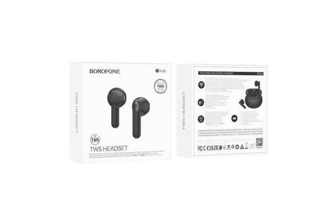 Наушники вакуумные беспроводные BOROFONE BW28 Illusion true wireless BT headset Bluetooth (черный)