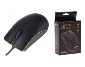 Мышь проводная Perfeo "LINE", оптич., 3 кн, USB, чёрная
