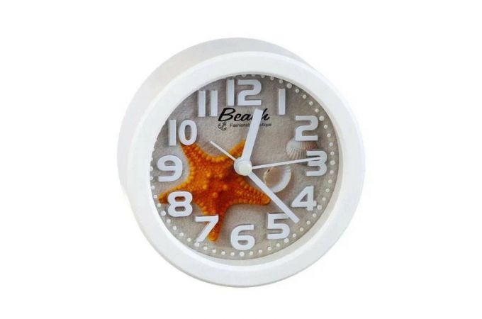 Часы-будильник Perfeo Quartz "PF-TC-013", круглые диам. 10,5 см, звезда
