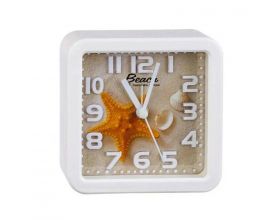 Часы-будильник Perfeo Quartz "PF-TC-014", квадратные 10,5*10,5 см, звезда