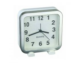 Часы-будильник Perfeo Quartz "PF-TC-018", квадратные 13*13 см, белые