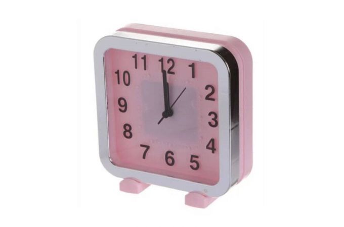 Часы-будильник Perfeo Quartz "PF-TC-018", квадратные 13*13 см, красные