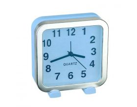 Часы-будильник Perfeo Quartz "PF-TC-018", квадратные 13*13 см, синие