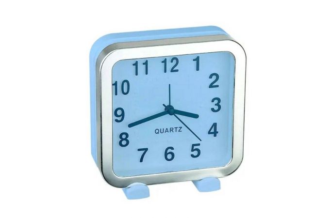 Часы-будильник Perfeo Quartz "PF-TC-018", квадратные 13*13 см, синие