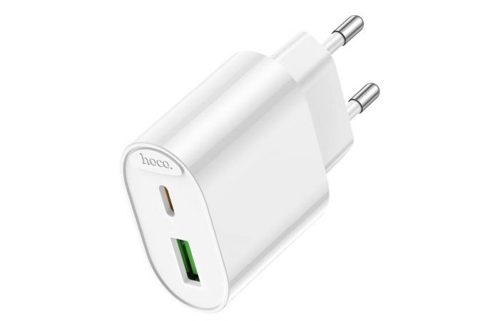 Сетевое зарядное устройство USB + USB-C HOCO C109A (PD20W+QC3.0) Fighter PD20W+QC3.0 (белый)