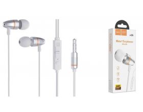 Наушники вакуумные проводные HOCO M59 Magnificent universal earphones (серебристый)