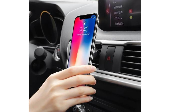 Держатель автомобильный для телефона HOCO CA47 Metal magnetic in-car holder for air outlet (в воздуховод) серебристый