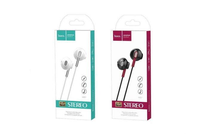 Наушники вакуумные проводные HOCO M57 Sky sound universal earphones (черный)