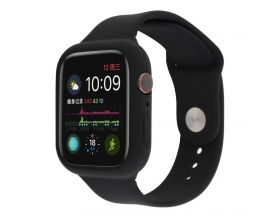 Ремешок силиконовый с бампером для Apple Watch 40 мм цвет черный