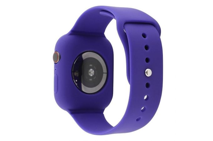 Ремешок силиконовый с бампером для Apple Watch 42 мм цвет ультрамарин
