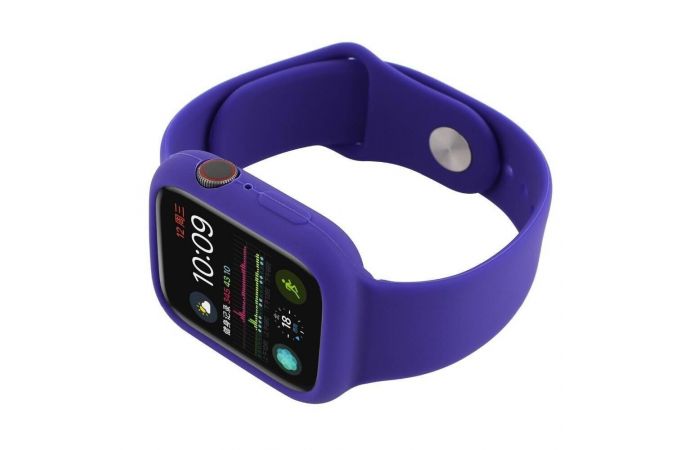 Ремешок силиконовый с бампером для Apple Watch 42 мм цвет ультрамарин