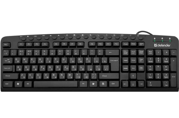 Клавиатура проводная Defender Focus HB-470 RU (-10%) повр.  (черный)