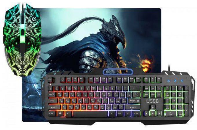 Игровой набор Defender Leed MKP-116 RU (-15%) повр. уп. (клавиатура+мышка+коврик)