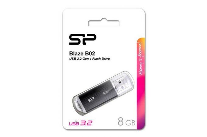 USB флеш накопитель  8 Gb Silicon Power Blaze B02 Black USB 3.0 SP008GBUF3B02V1K