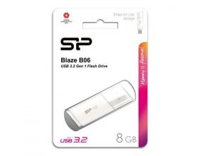 USB флеш накопитель  8 Gb Silicon Power Blaze B06 White USB 3.0 SP008GBUF3B06V1W