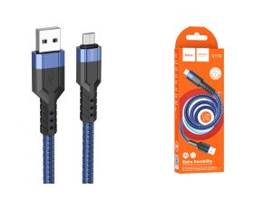 Кабель USB - MicroUSB HOCO U110 2,4A (синий) 1,2м