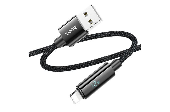 Кабель USB - Lightning HOCO U125  Benefit charging data cable with display (черный) 1,2м