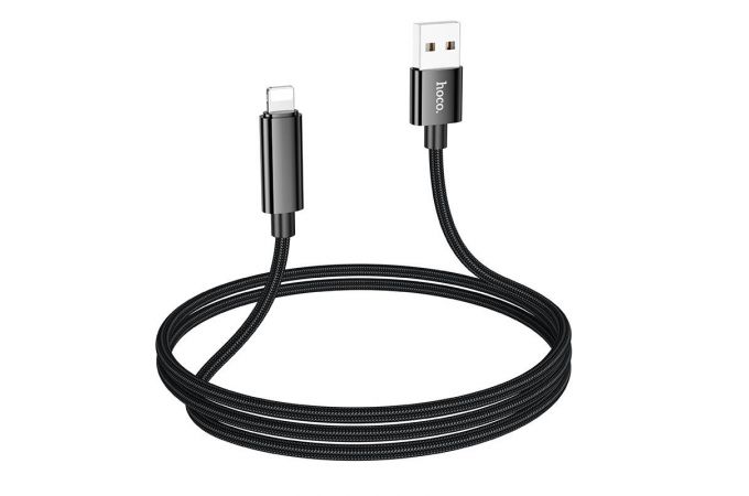 Кабель USB - Lightning HOCO U125  Benefit charging data cable with display (черный) 1,2м