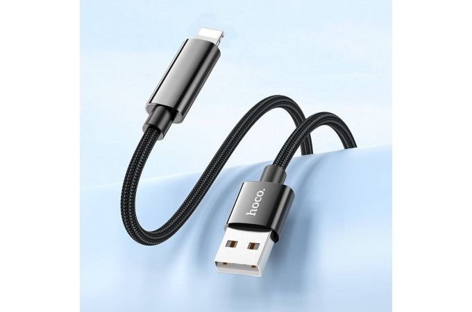 Кабель USB - Lightning HOCO U125  Benefit charging data cable with display (черный) 1,2м