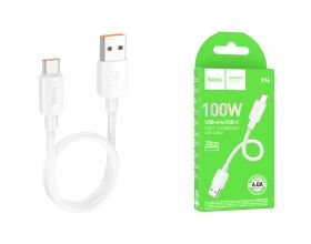 Кабель USB - USB Type-C HOCO X96 6A 100W Fast (белый) 0,25м