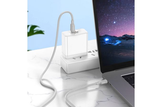 Кабель USB Type-C - USB Type-C HOCO U131 60W (серый) 1м  2 в1