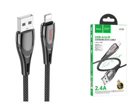 Кабель USB - Lightning HOCO U133 Monte (черный) 1,2м