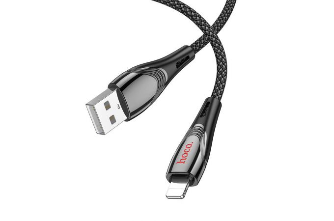 Кабель USB - Lightning HOCO U133 Monte (черный) 1,2м