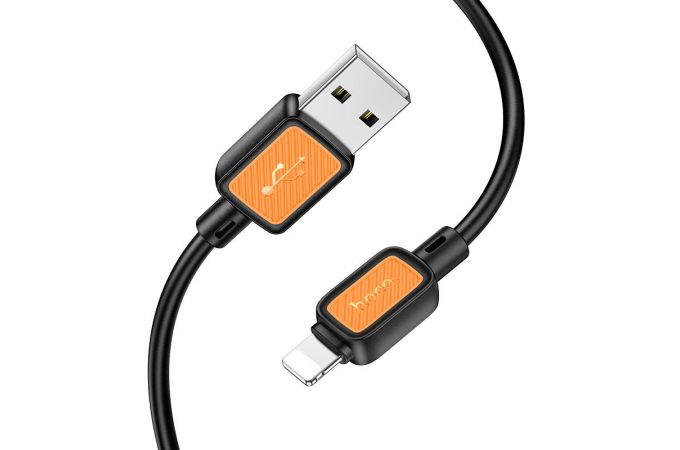 Кабель USB - Lightning HOCO X108, 2,4A (черный) 1м силиконовый