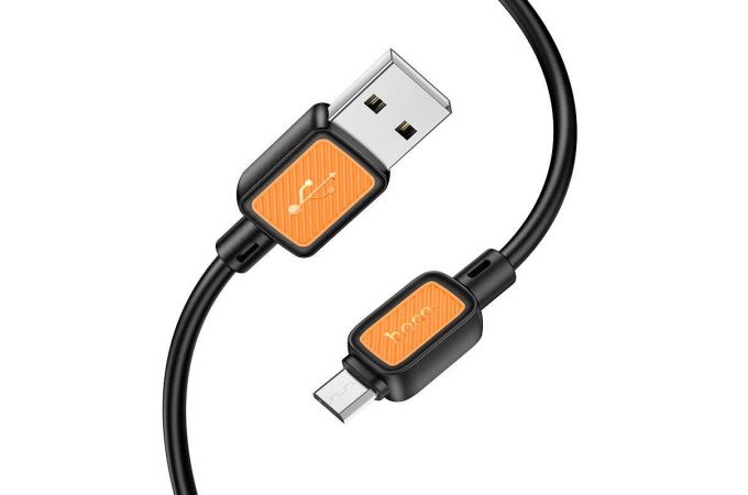 Кабель USB - MicroUSB HOCO X108 (черный) 1м силиконовый